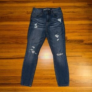 Blue Spice High Waist Ankle Skinny Distressed Jeans